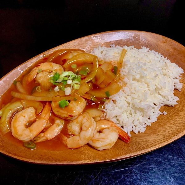 Crevettes sauce piquante